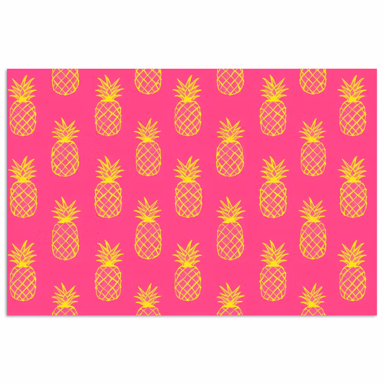 Ananas - Trendy - Roze poster papier klein 62 -3d