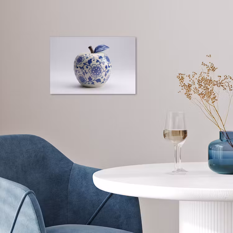 Appel - Blauw - Klassiek poster papier klein -sfeer3