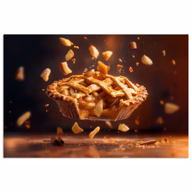 Appel - Taart - Warm - Eten poster papier klein -3d