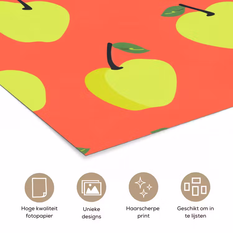 Appels - Modern - Groen poster papier klein 62 -closeup_NL