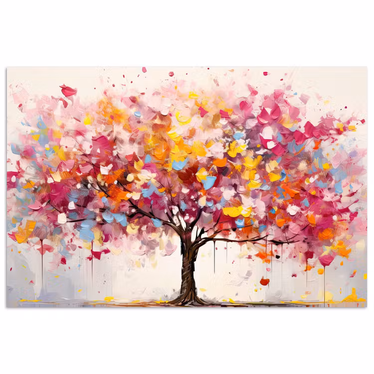 Aquarel - Boom - Kunst - Abstract poster papier klein -3d