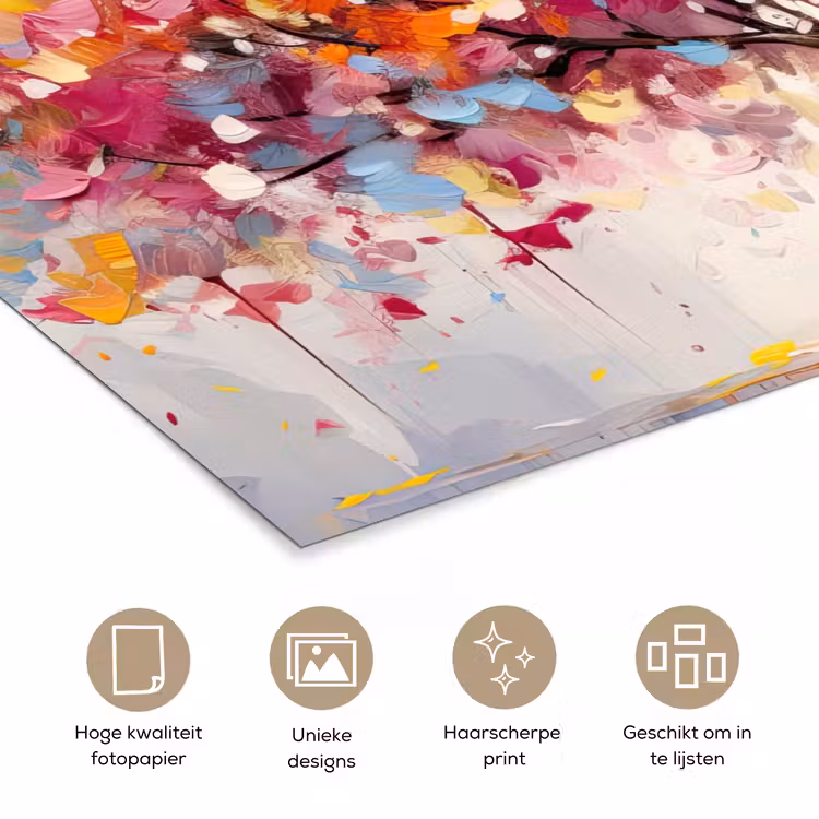 Aquarel - Boom - Kunst - Abstract poster papier klein -closeup_NL
