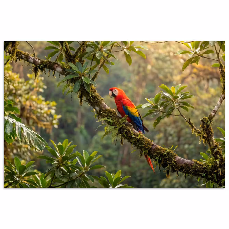 Ara - Jungle - Rood poster papier klein -3d