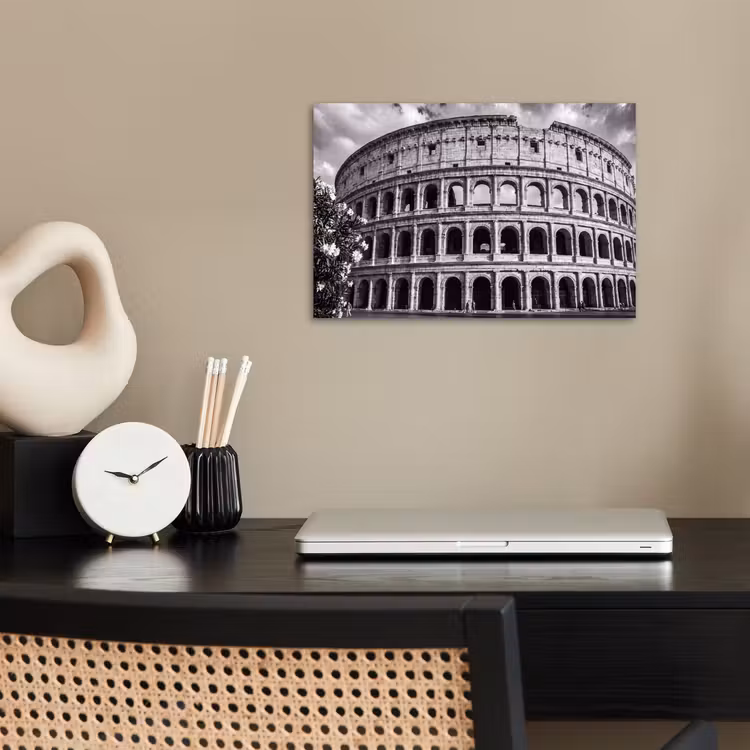 Architectuur - Colosseum - Rome - Historisch - Zwart-wit poster papier klein -sfeer1