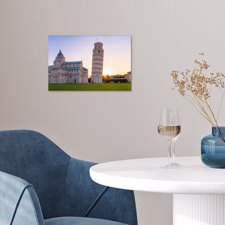 Architectuur - Toren - Pisa - Italië - Zonsondergang poster papier klein -sfeer3