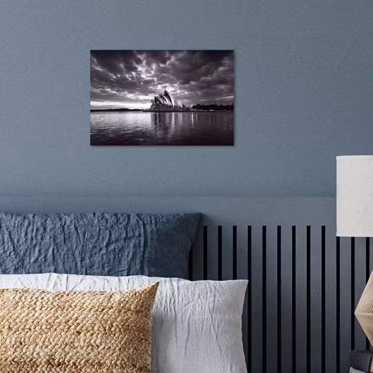 Architectuur - Water - Stad - Modern - Zwart-wit poster papier klein -sfeer2