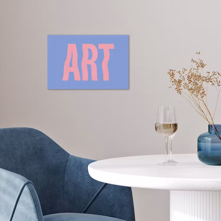 Art - Roze - Blauw poster papier klein -sfeer3