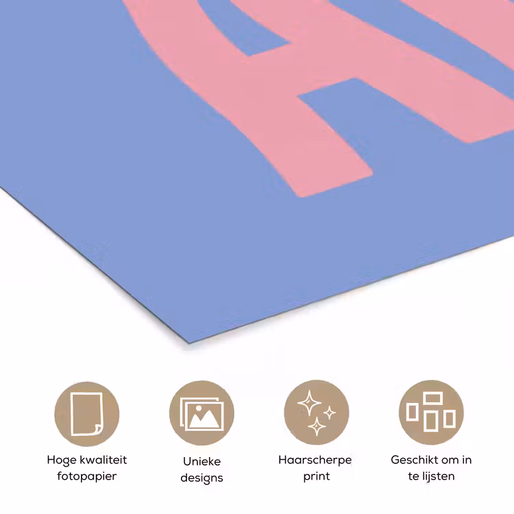 Art - Roze - Blauw poster papier klein -closeup_NL