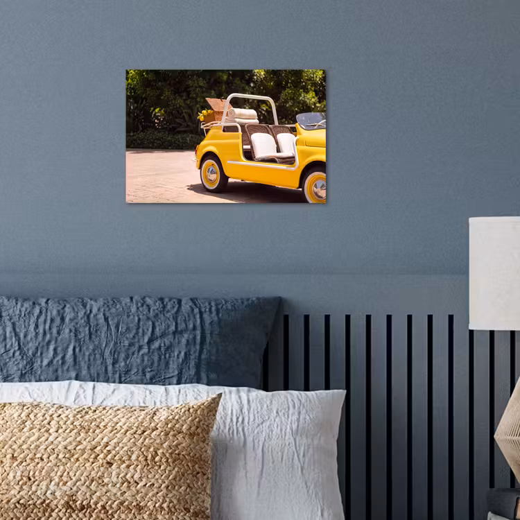 Auto - Picknick - Zomer - Geel poster papier klein -sfeer2