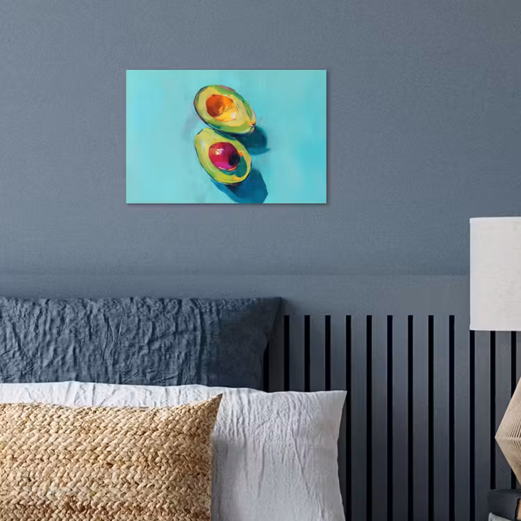 Avocado - Groen - Pit - Schaduw poster papier klein -sfeer2