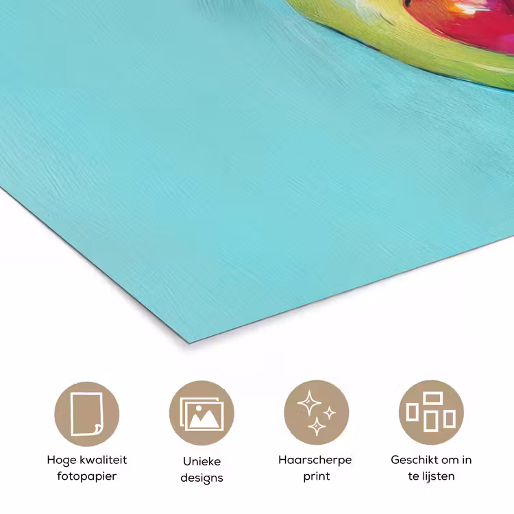 Avocado - Groen - Pit - Schaduw poster papier klein -closeup_NL
