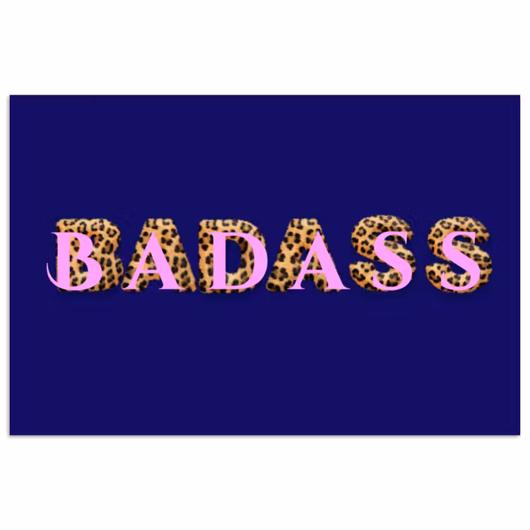 Badass - Panterpint - Schaduw - Roze poster papier klein -3d