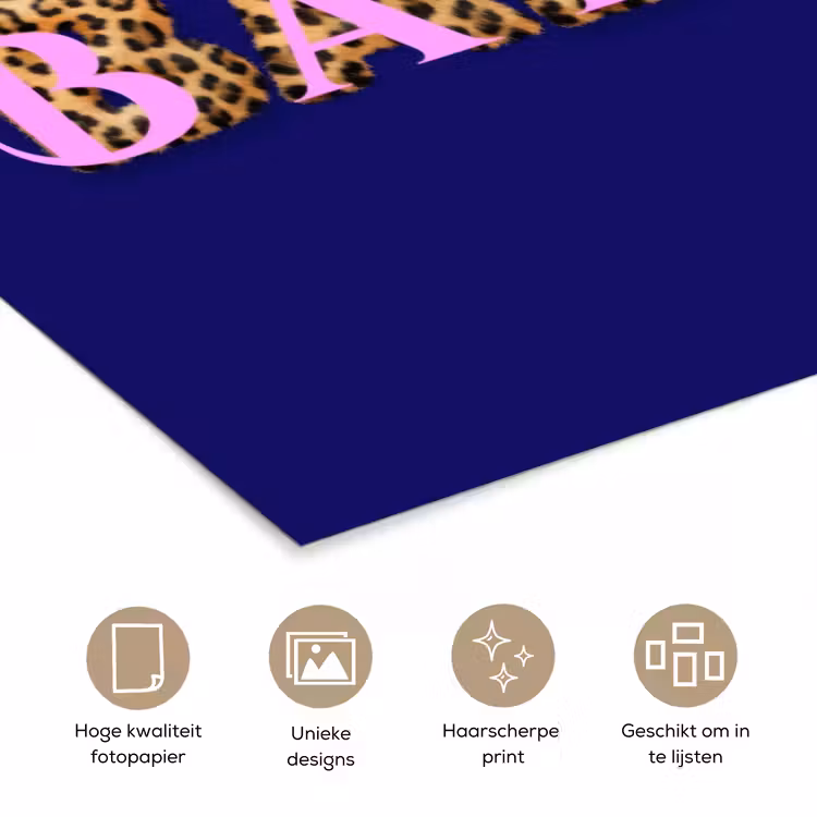 Badass - Panterpint - Schaduw - Roze poster papier klein -closeup_NL