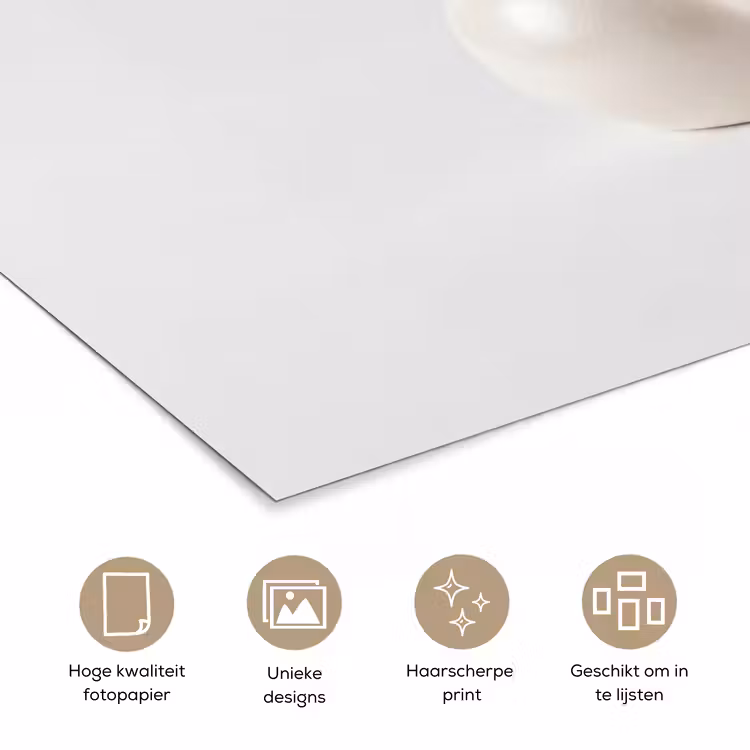 Badeend - Minimalistisch - Wit poster papier klein -closeup_NL
