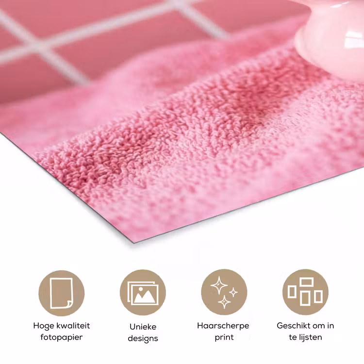 Badeend -Strik - Roze poster papier klein -closeup_NL