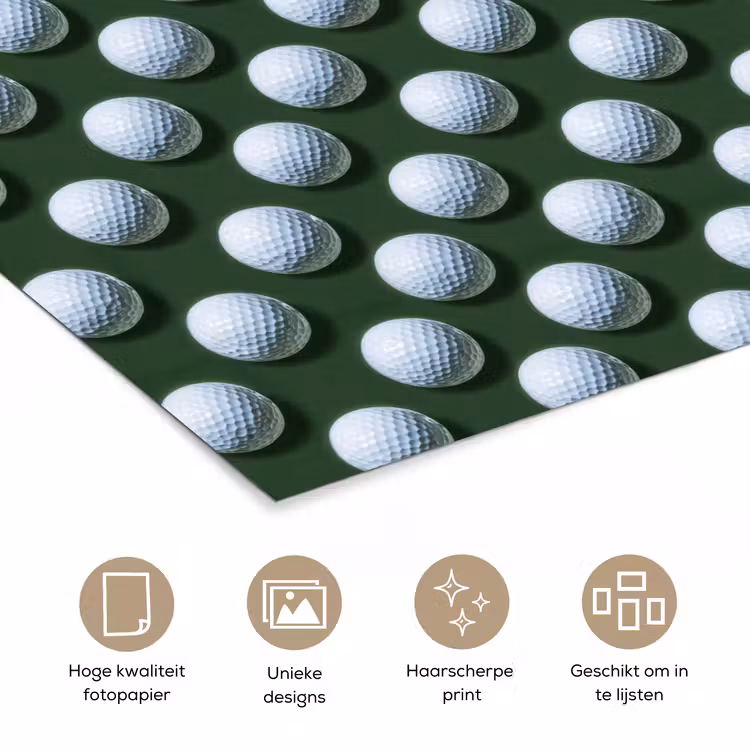 Ballen - Golf - Groen poster papier klein 62 -closeup_NL