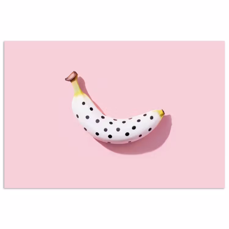 Banaan - Stippen - roze poster papier klein -3d