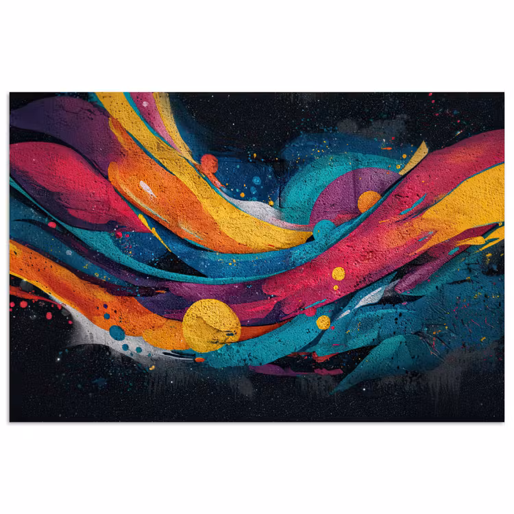 Banen - Golven - Kleurrijk - Abstract poster papier klein -3d