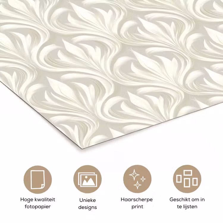 Barok - Patroon - Beige poster papier klein 62 -closeup_NL