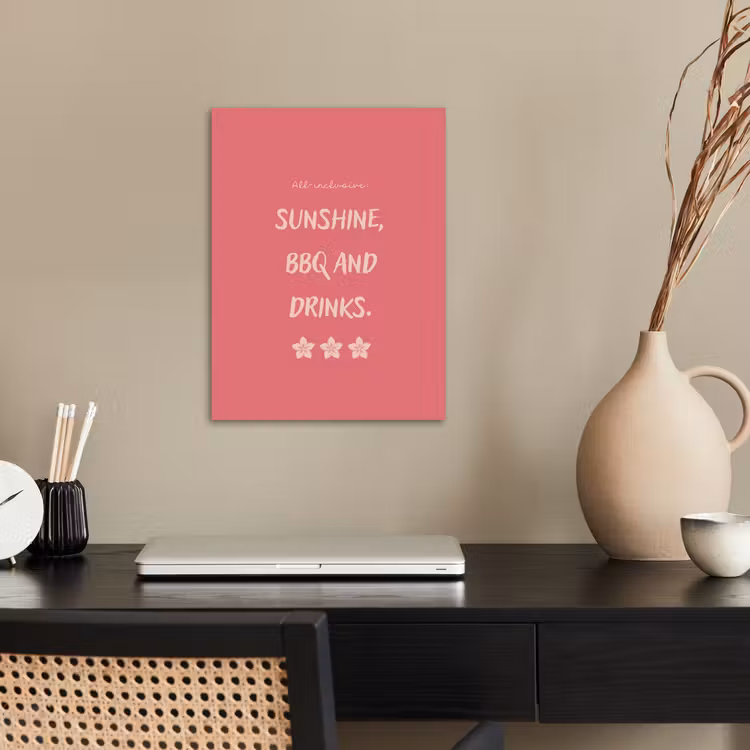 BBQ - Quote - Roze - Zomer poster papier klein -sfeer1