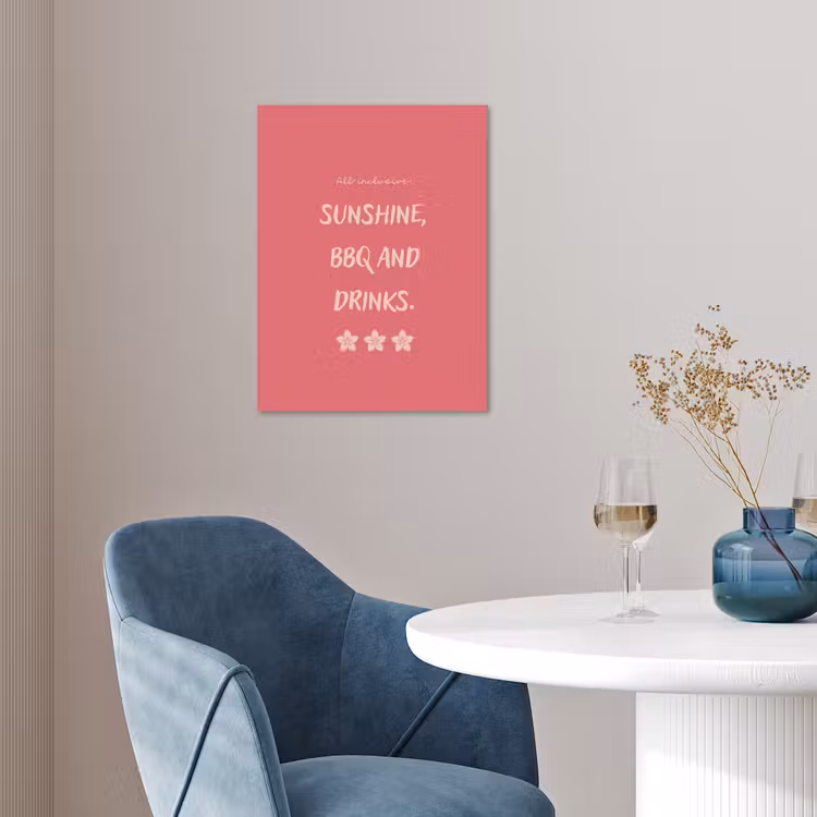 BBQ - Quote - Roze - Zomer poster papier klein -sfeer3