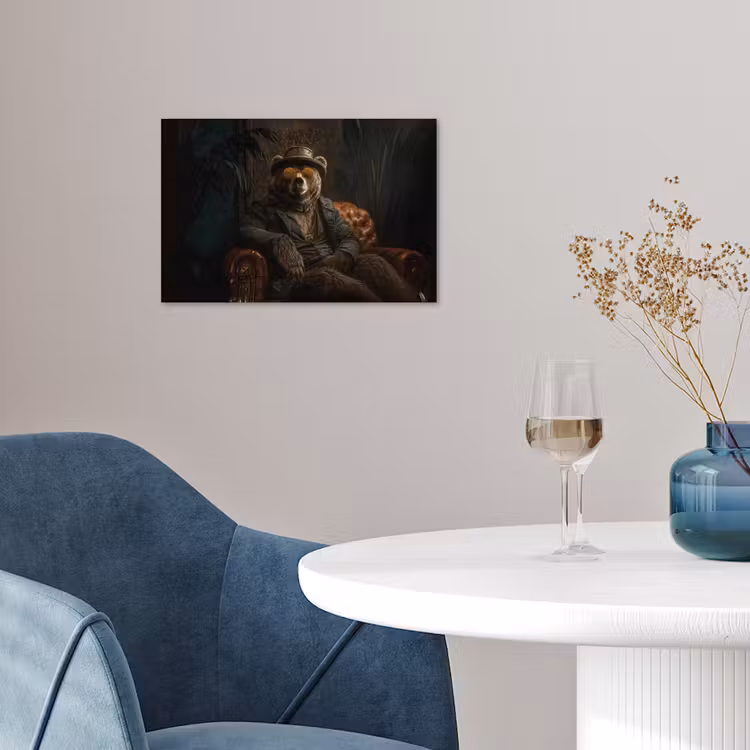 Beer - Bruin - Pak - Hoed poster papier klein -sfeer3