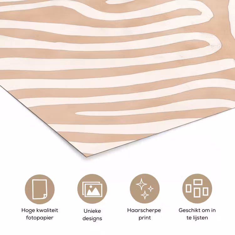 Beige - Aardspatroon poster papier klein -closeup_NL