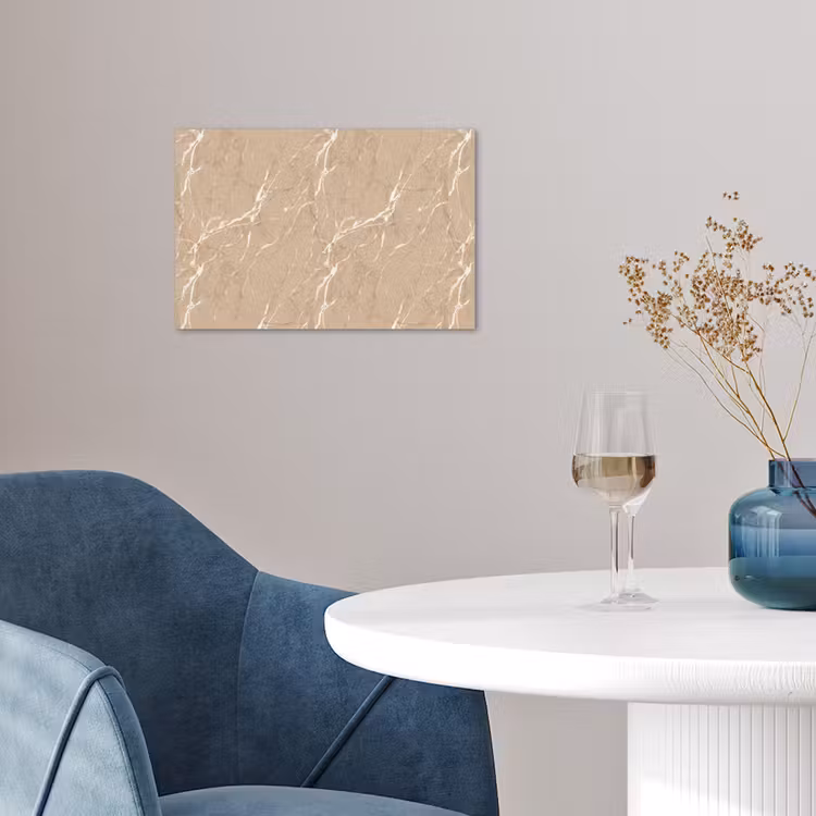 Beige - Marmer - Organisch - Wit poster papier klein 62 -sfeer3