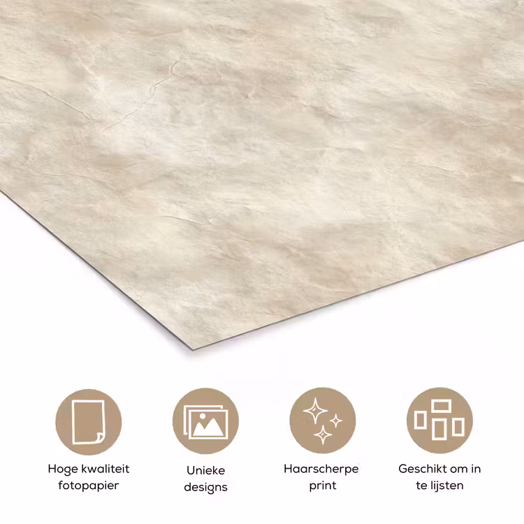 Beige - Reliëfstructuur - Natuursteen poster papier klein 62 -closeup_NL