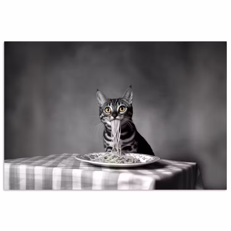Bengaal - Kat - Tafelkleed - Zwart - Wit - Dier poster papier klein -3d