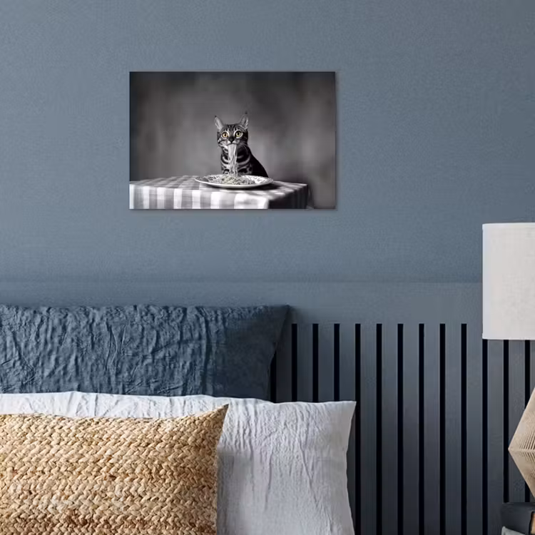Bengaal - Kat - Tafelkleed - Zwart - Wit - Dier poster papier klein -sfeer2