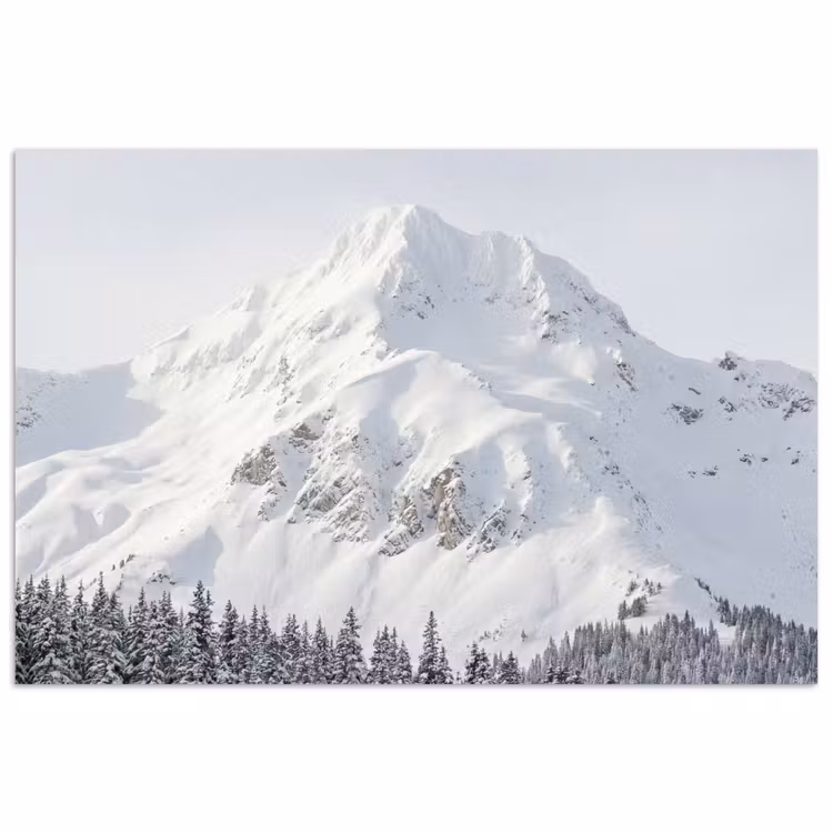 Berg - Sneeuw - Winter - Natuur - Wit poster papier klein -3d