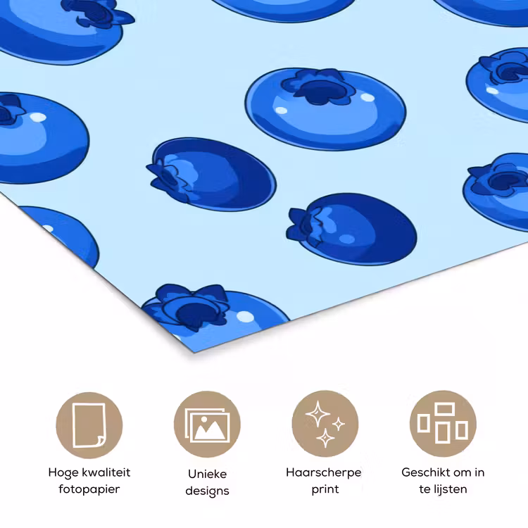Bessen - Modern - Blauw poster papier klein 62 -closeup_NL