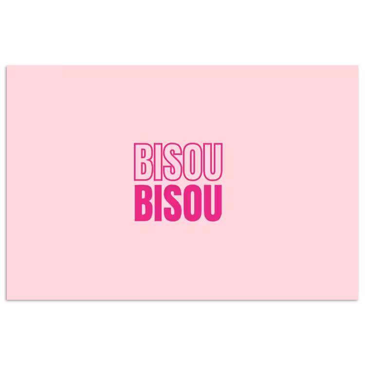 Bisou - Roze - Minimalistisch poster papier klein -3d