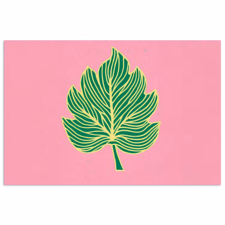 Blad - Groen - Illustratie - Minimalistisch poster papier klein -3d
