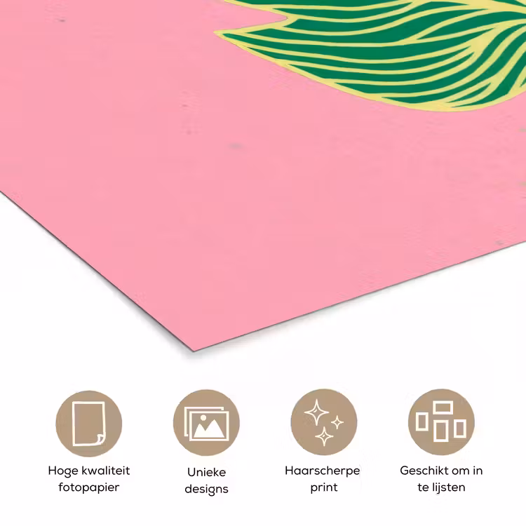 Blad - Groen - Illustratie - Minimalistisch poster papier klein -closeup_NL