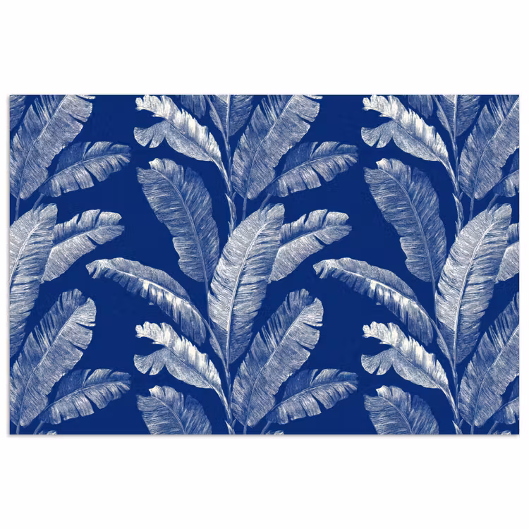 Blad - Palm - Blauw poster papier klein 62 -3d