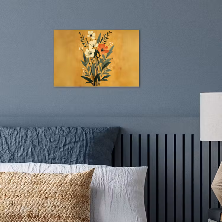 Bladeren - Boeket - Bloemen - Geel poster papier klein -sfeer2