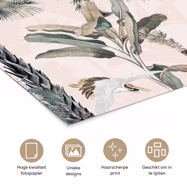 Bladeren - Monstera - Jungle - Tropical poster papier klein -closeup_NL