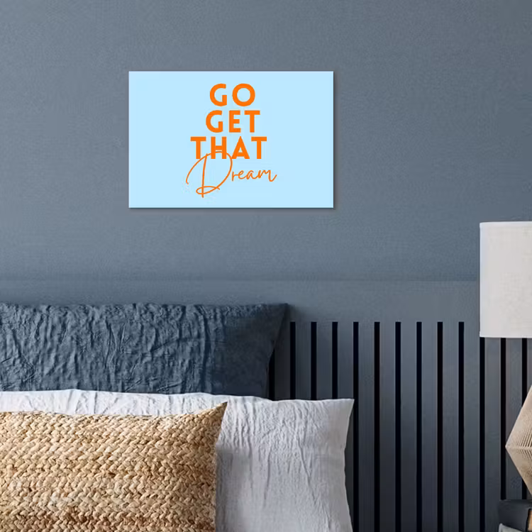 Blauw - Oranje - Tekst poster papier klein -sfeer2