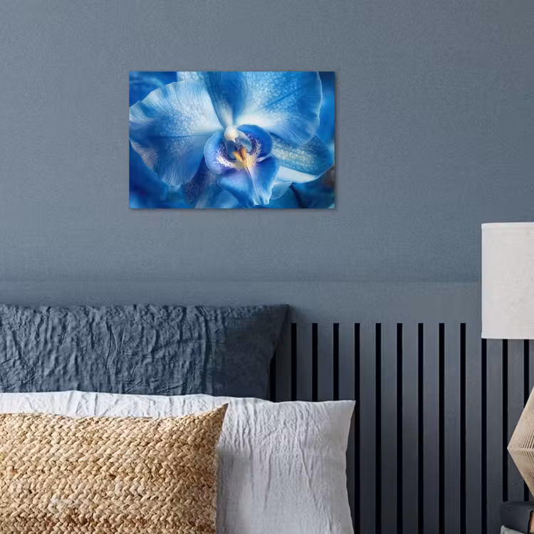 Blauw - Orchidee - Elegeant poster papier klein -sfeer2