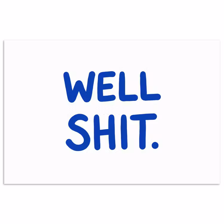Blauw - Quote - Wit poster papier klein -3d