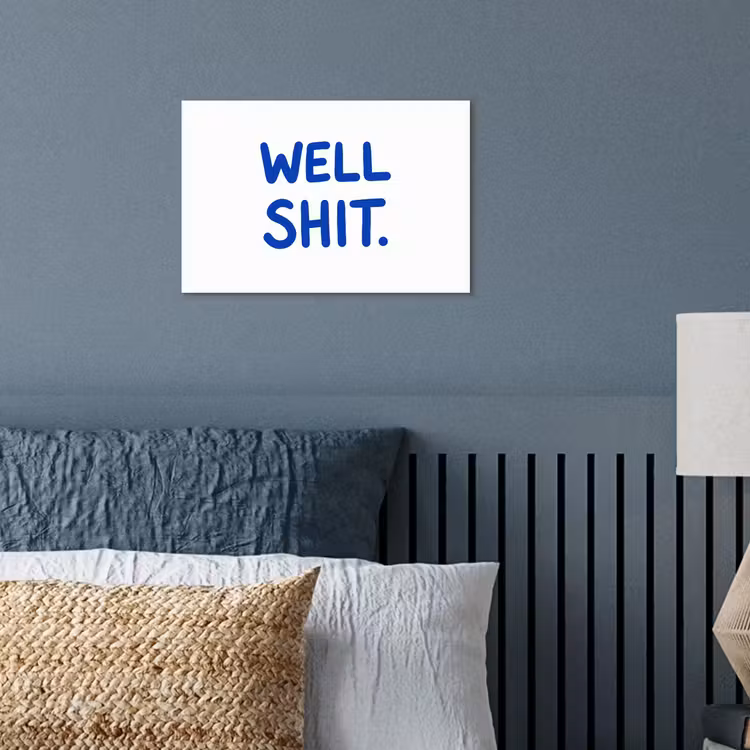 Blauw - Quote - Wit poster papier klein -sfeer2