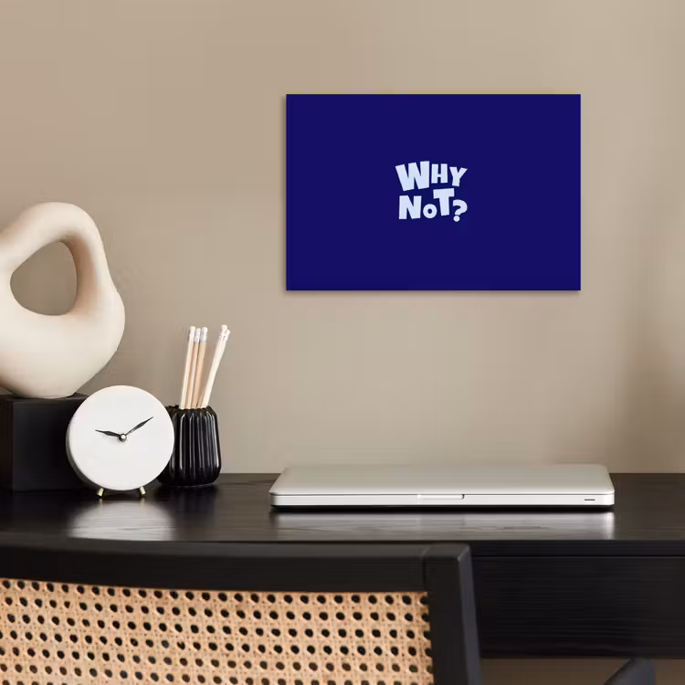 Blauw - Why not - Minimalistisch poster papier klein -sfeer1
