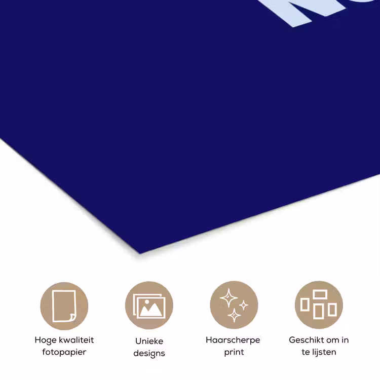 Blauw - Why not - Minimalistisch poster papier klein -closeup_NL