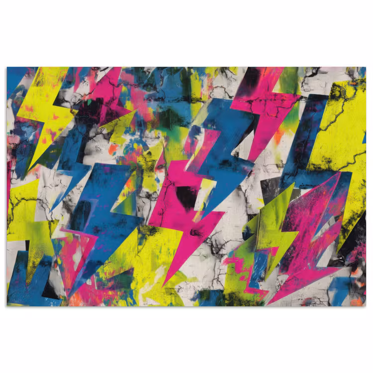 Bliksemschichten - Patroon - Marmer - Kleuren poster papier klein -3d