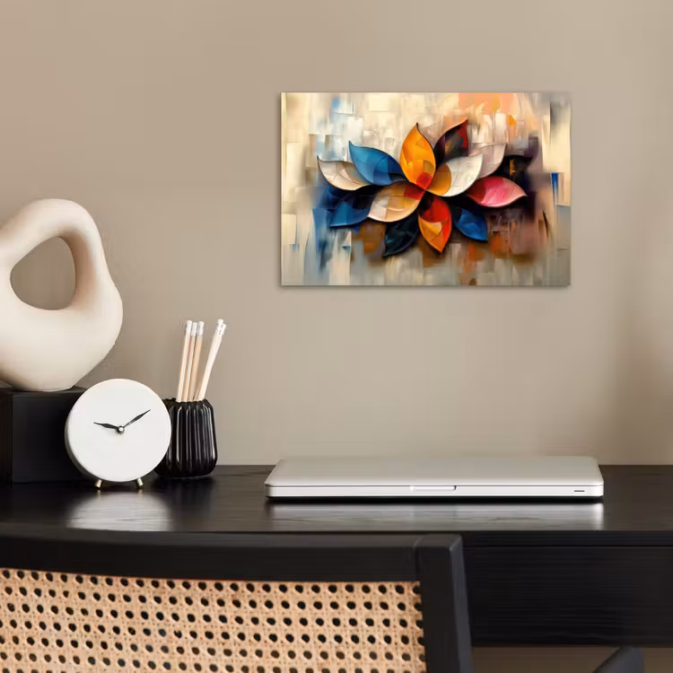 Bloem - Abstract - Kleurrijk - Bladeren poster papier klein -sfeer1