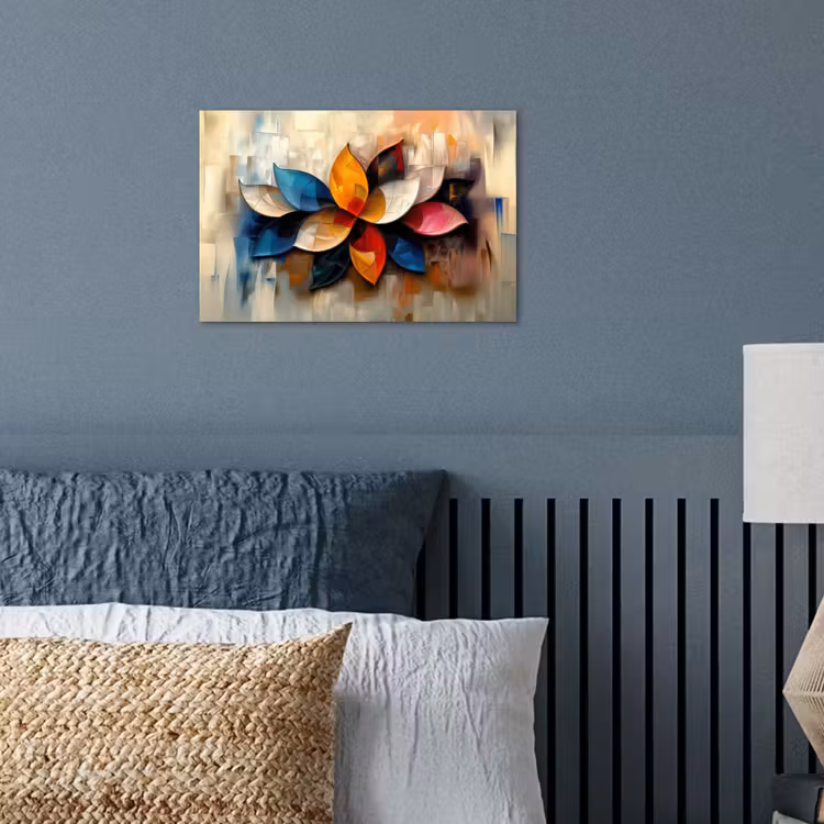 Bloem - Abstract - Kleurrijk - Bladeren poster papier klein -sfeer2