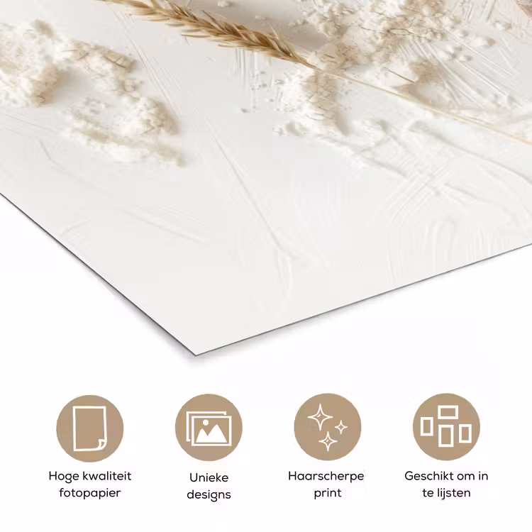 Bloem - Hout - Tarwe poster papier klein -closeup_NL