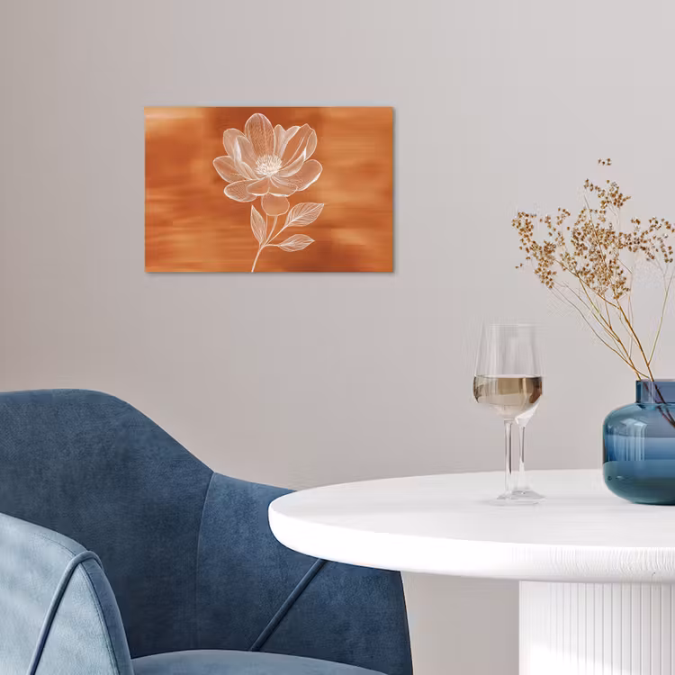 Bloem - Minimalistisch - Wit poster papier klein -sfeer3